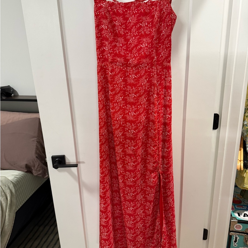 Altar'd State Red Floral Maxi Dress